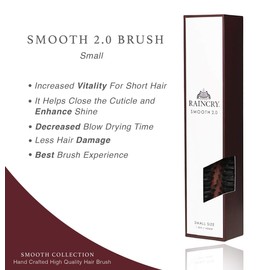 RAINCRY Smooth – Bristle Brush – Pure, Natural, Professional Salon Stylist Quality – Nylon Free Hairbrush – Small for Short Hair