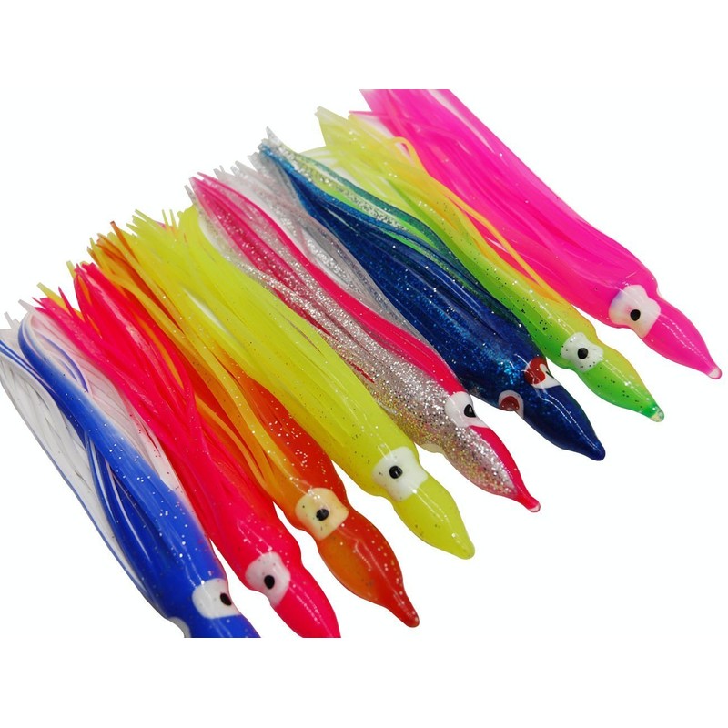12CM 20pcs Fishing Octopus Skirts Lures Hoochie Trolling Lures Soft
