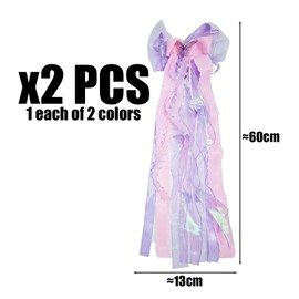 2 Long Streamer Bow Hairpin, Ele Hair Accessories, Hair Styling Accessories, Suitable For Daily Outfits And Party Outfits.