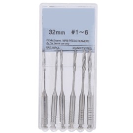 6pcs Dental Peeso Reamers Drill File Endodontic Files for Endodontic Root Canal32mm / 1.3in