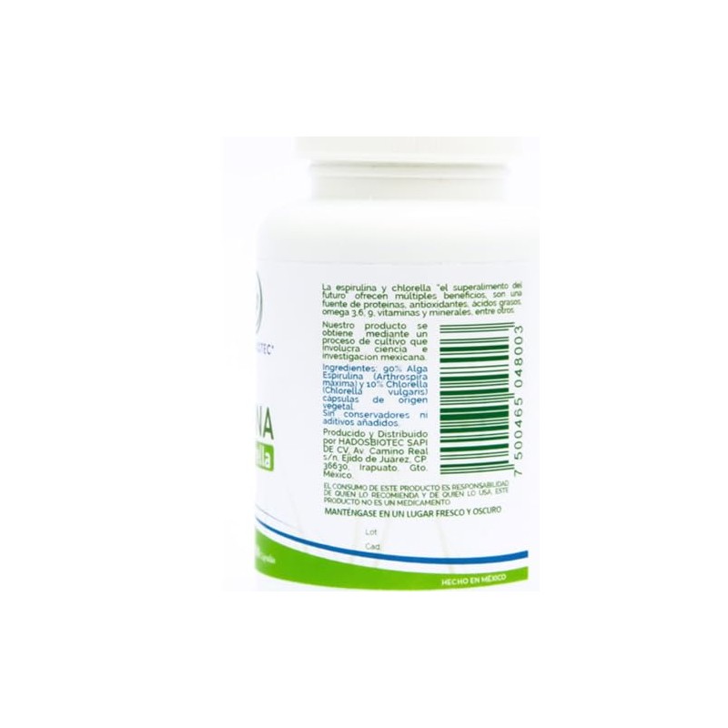 Alga Espirulina y Chlorella en Capsulas, Pack de 3 Piezas