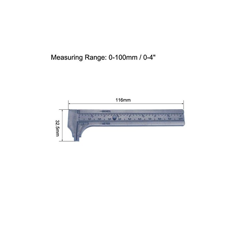 sourcing map Vernier Caliper 10cm 4 Inch Metric Mini Double