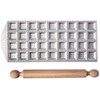 Eppicotispai 36 Holes Aluminum Square Ravioli Maker with Rolling Pin