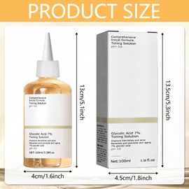 Glycolic Acid 7% Toning Resurfacing Solution, 100 ml Glycolic Acid Toner, Exfoliating Toning Solution for Professional Face Care, Skin Rejuvenation, Face Scrub, Dark Acne