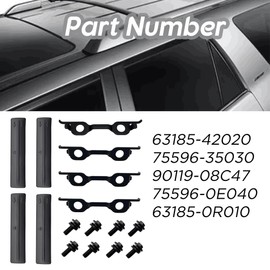 Roof Rack Removal Delete Kits Clip/Roof Rack Removal Molding & Bolt 75596-35030 Compatible with 2004-2020 Toyota 4Runner,2008-2011 Highlander,2008-2021 Land Cruiser,2006-2018 Rav4-4Pcs