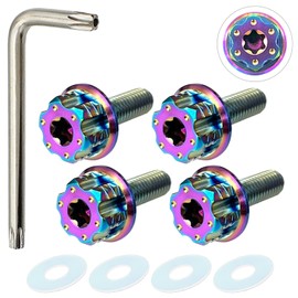 RENPA Titanium Alloy License Plate Bolt Wild Design Vehicle Inspection Compatible (Aurora Bolt Length 0.8 inch (20 mm)