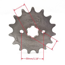420 15T 17mm Motorcycle Front Engine Sprocket for 50cc 70cc 90cc 110cc 125cc 140cc 160cc Dirt Pit Mini Bikes Go Kart ATV Quad Dirt Bike