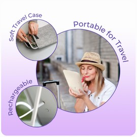 stylPro Glow and Go Espejo de Viaje - Espejo de Maquillaje con Luces Perfecto para Peinado con Funda Protectora - Recargable por USB - 1 ud