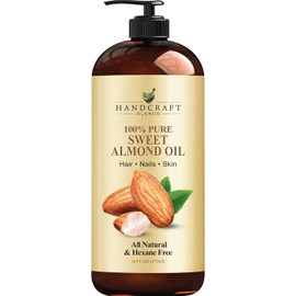 Handcraft Blends - Aceite de Almendra Dulce 100% Puro - Grado Terapéutico Natural Premium, 16 oz - Aceite Portador para Aromaterapia, Masajes, Hidratación de Piel y Cabello
