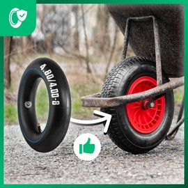 MOOVMOOV Inner Tube 4.80/4.00-8 Straight TR13 Valve (x2) - Replacement Tubes 400 x 100 for Wheelbarrows, Lawn Tractors and Other - For 4.80/4.00-8, 4.00-8, 4.80-8, 400x100 Tyres.