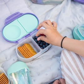 b.box Mini Lunch + Snack Containers (Lilac Pop): 2-Pack Set Includes Lunch Box (4 1/4 Cup Capacity) & Snack Box (1 3/4 Cup Capacity). Easy Open Bento Containers, School Supplies