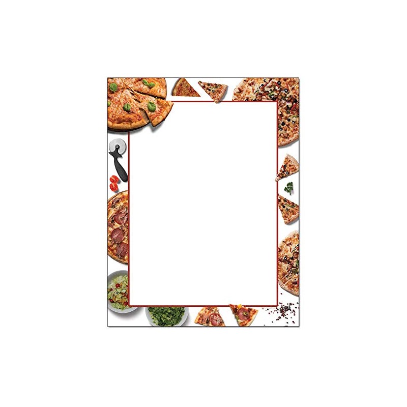 Pizza Party Letterhead Laser & Inkjet Printer Paper (100 Sheets)
