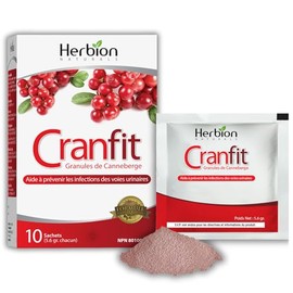 Herbion Naturals Herbion Naturals Cranfit Cranberry Granules Help Prevent Recurrent Urinary Tract Infections (UTIs), Source of Antioxidants, 250 mg Cranberry Extract per Sachet, Herbal Formula, Dissolves in Water, For Adults, 10 Sachets