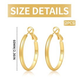 YOCDNOV 1 Pair of Hoop Earrings Silver - Wide Hoop Earrings Hypoallergenic Gold-Plated Earrings Gold Hoop Earrings Fashion Jewellery Chunky Hoop Earring Dupes for Girls Hypoallergenic Gifts for Women