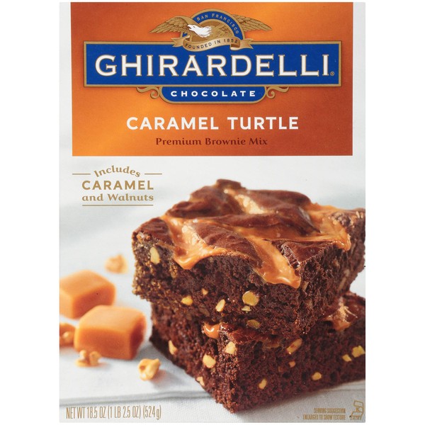 GHIRARDELLI Caramel Walnut Turtle Brownie Mix, 18.5-Ounce (Pack of 12)