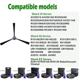 Dovlazm Upgraded Side Brushes Replacement for Shark IQ R101AE RV1001AE AV911S AV912S AV1010AE RV1000 AV970 AV993 AV1002AE Shark AI AV2501S AV2501AE RV2610WD RV2502AE RV2520AOUS Vacuum Cleaner
