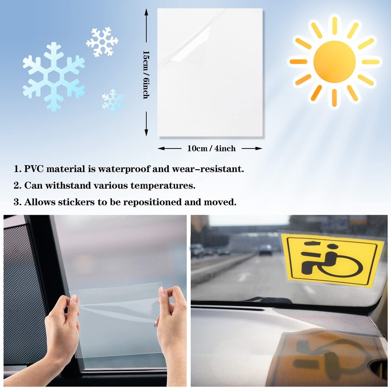 PSLER Car Windshield Sticker, Windshield Applicator, Clear Window Cling Car