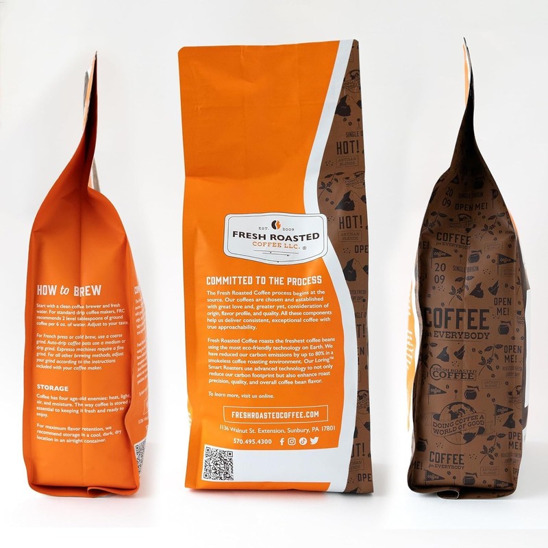 Fresh Roasted Coffee, Organic Peru Water Processed Half-Caf, 12 oz,