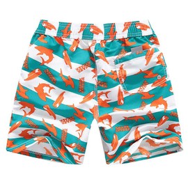 FedMois Boys Swimming Trunks Quick Dry Beach Shorts Boardshorts, Orange, 13-14 Years