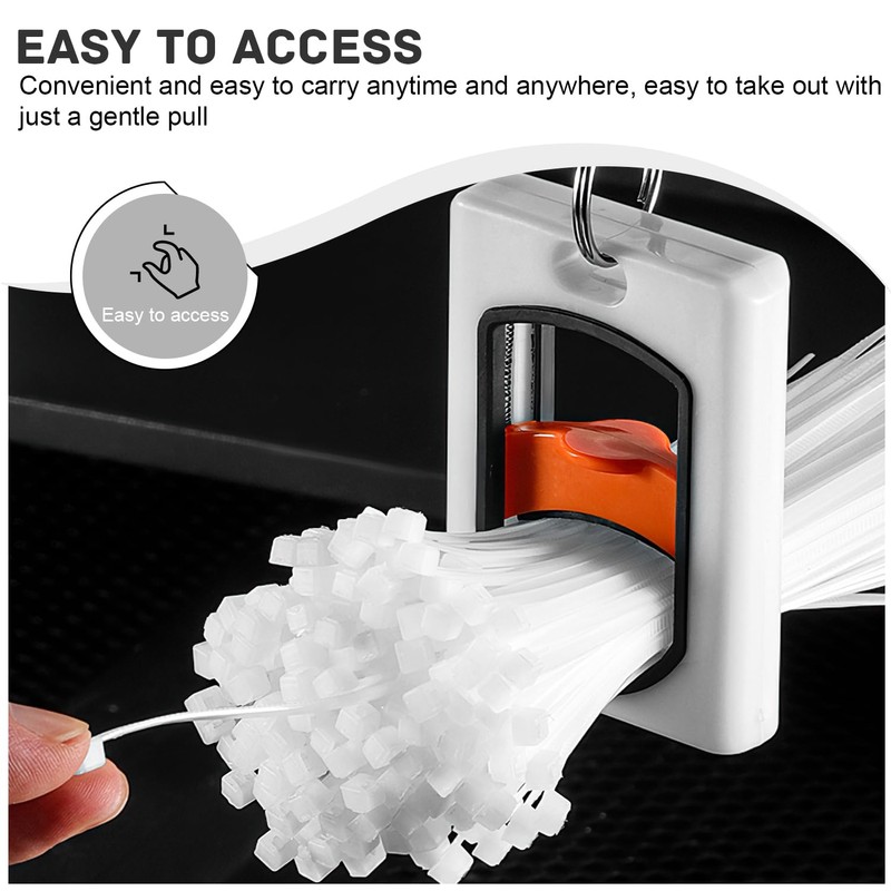 Pack of 3 Cable Tie Holder, White Fluorescence Cable Tie