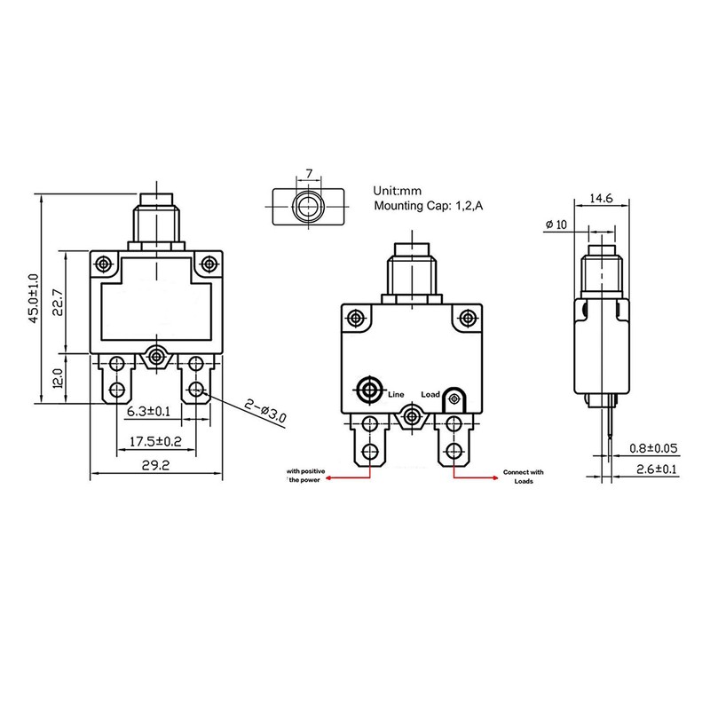Fuzbaxy 5PCS 5,10,15,20,30Amp Circuit Breakers with Manual Reset 32VDC,AC125-250V with