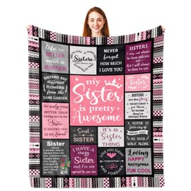 Sister Gifts, Sister Gifts from Sister, Sister Birthday Gifts Presents, Big Sister Gifts, Gifts for Sister on Her Birthday,Happy Birthday Gifts for Sister, Sister Gift on Mothers Day Blanket 150x130CM