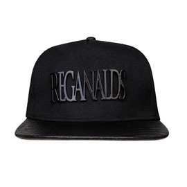Reganalds Cap 3D Metal Logo Crafted with a Snake-Pattern PU Leather Front Baseball Hat Adjustable Fit, Stylish & Comfortable Design for Men & Women - Premium Streetwear Unisex Hats in Black Color