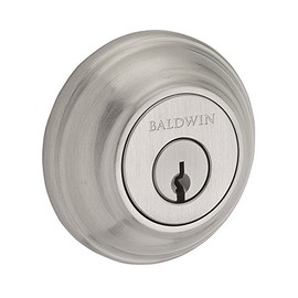 Baldwin Reserve 9BR3850-006 Traditional Round Low Profile Double Cylinder Deadbolt, Satin Nickel