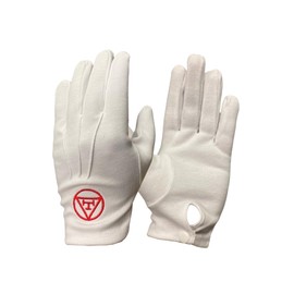 Regalia Store UK Masonic Royal Arch 100% Cotton Gloves Pair with Embroidered R.A Tau (8)