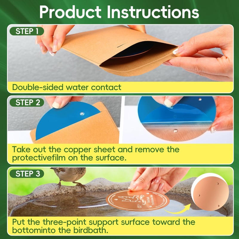 QWACVRTM Bird Bath Copper Disk, 99.99% Pure Copper Cleaning Disk,