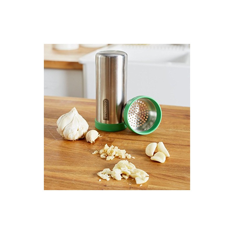 Casabella Garlic Shake 'n Press-Stainless/Green, 8x8x18 cm