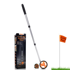 Zozen Measuring Wheel with 20pc Marking Flags, Scalable to Length 40in, 4-inch Measure Wheel, Distance Measuring in Feet and Inches, One Key to Reset, Rolling Up To 10,000Ft, Includes Tape Measure.