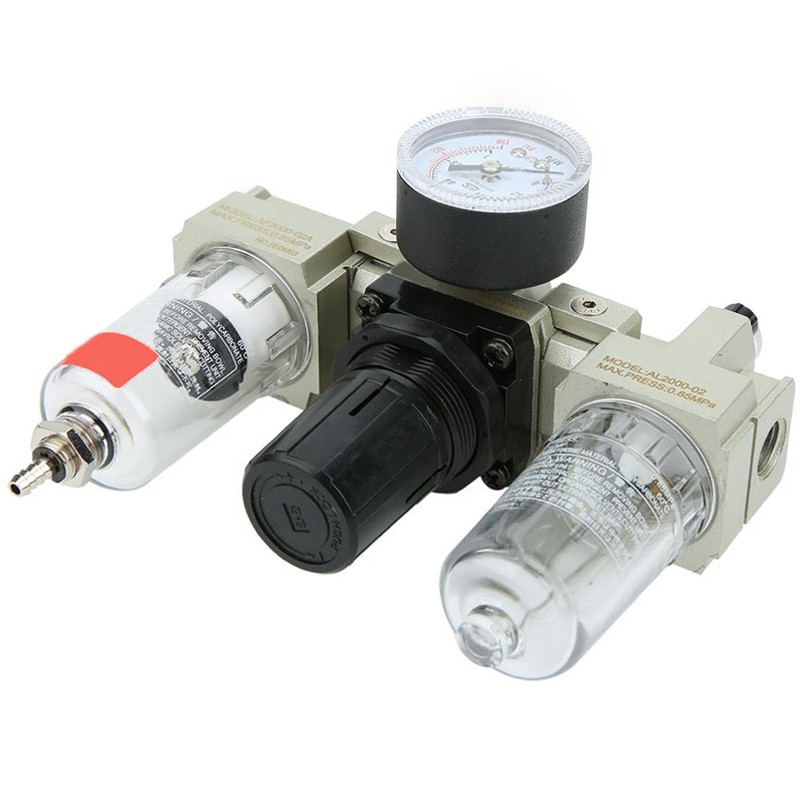 Air Oil Water Separator Triplet Automatic Drainage Pressure Regulator Aluminum