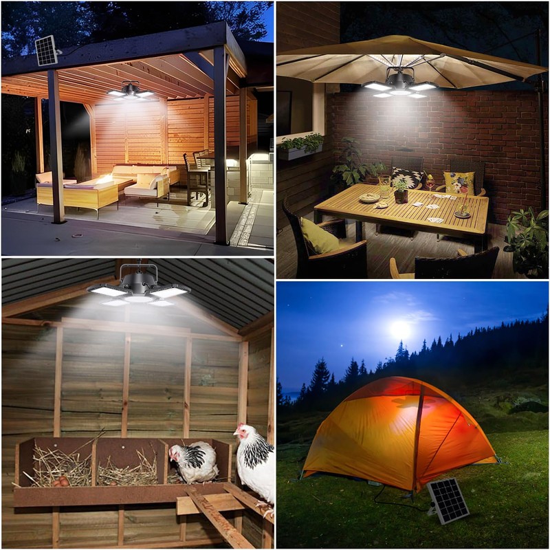Aqonsie Solar Shed Light Indoor Outdoor, 176LED Solar Powered Pendant