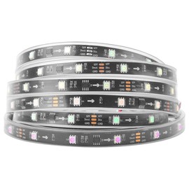 BTF-LIGHTING BTF-LIGHTING WS2811 RGB Addressable Dream Color LED Strip 5m 30LEDs/m 10Pixels/m 150LEDs 50Pixels IP67 Splashproof Black PCB Flexible DC12V Running Light Effect for Home Decoration