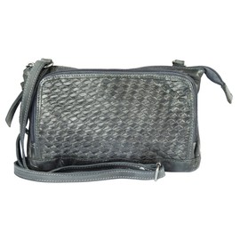 LEONARDO VERRELLI 3900054 Women's Leather Shoulder Bag 10 Inches 14.5 x 21.5 x 3.2 cm, gray