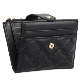 FALAN MULE Small Wallets Woman Leather Bifold RFID Blocking Card Holder With Zipper Coin Pocket