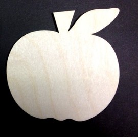 Apple Shaped Wooden Craft Shapes 70mm Pack of 10 shapes Decoupage