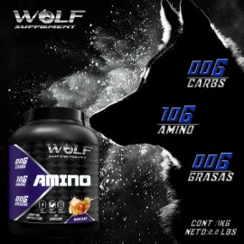 Aminoácidos En Polvo Wolf 1 Kg Varios Sabores 100 Servicios                                                                                           