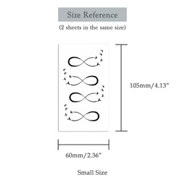 Oottati 2 Sheets Tiny Small Temporary Tattoos For Women Men Finger Hands Neck Wrist Face, Cute Long Lasting Cartoon Fake Tattoo Stickers For Kids Boys Girls Moebius Love Bird Totem