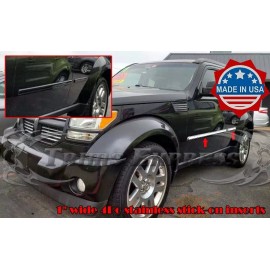Trims Express fit: 2007-2011 Dodge Nitro Body Side Molding Trim Accent StickOn Insert 4Pc 1"