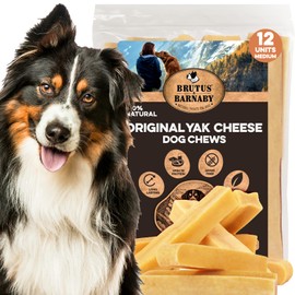 BRUTUS & BARNABY Yak Cheese Himalayan Dog Chews for Aggressive Chewers – Rich in Nutrients, Long Lasting Yak Chews for Small to Large Dogs.(12pk)