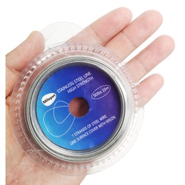 Fishing line Wire Leader Vinyl Coated Stainless Steel Leader Wire 10 Meter 10LB-120LB Select,with 12pcs Crimps (50lb)