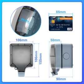 Marscharm Grey Outdoor Socket IP66 Waterproof 1-Way with Hinged Lid Lockable Surface-Mounted Wall Socket for Garden Kitchen Garage Laundry Outdoor