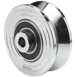 Sidco Supply 3.5 Inch V-Groove Wheel - Solid Steel - Heavy Duty - Inverted V Shape Wheel for Sliding Gates