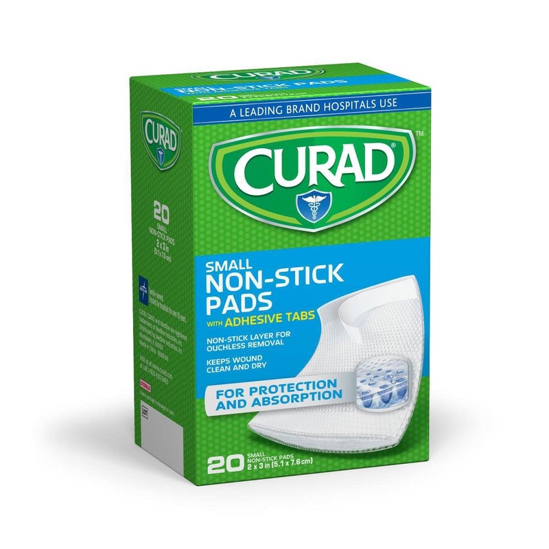 Curad Small Non-Stick Pads With Adhesive Tabs 2 Inches X