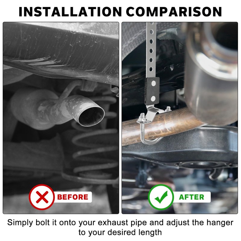 2 Pcs Heavy Duty Exhaust Hangers, Flexible Swivel Muffler Hanger