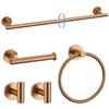 TURS Brushed Rose Gold 5 Piece Bathroom Hardware Set, SUS304