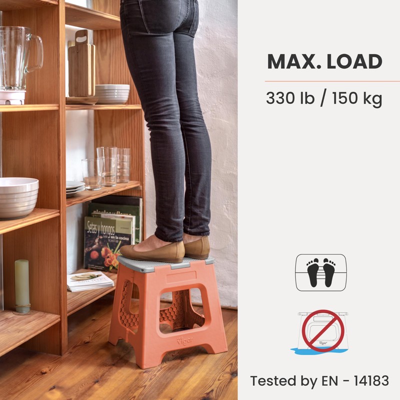 Vigar Compact Step Stool Foldable, 12-1/2-inch Step Stools for Adults