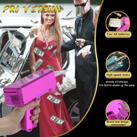 Money Gun Shooter—Gusil Cash Cannon Bills Gun Make It Rain Toy Gun,Handheld Spary Cash Gun for Game Movies Party Supplies